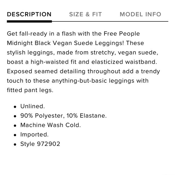 Free People midnight vegan faux suede leggings - Picture 7 of 9